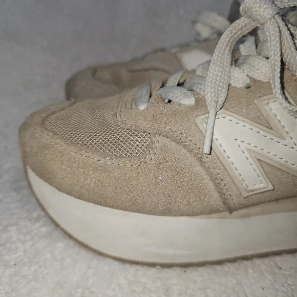 New Balance Womens 574 Stacked Platform Driftwood WL574ZSM - Picture 3 of 15